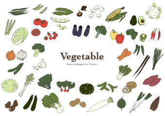 野菜のイラストセット-カラーバージョン