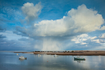 USA, Massachusetts, Cape Cod, Chatham. Chatham Harbor at dusk