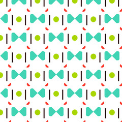 Template. The circles are green and the bows are blue. Children's textiles. Factory textiles. Wallpaper for the interior.