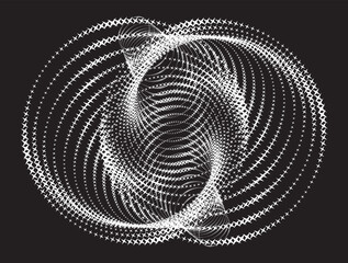 Dotted Halftone Vector Spiral Color Pattern or Texture with Stars