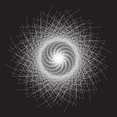 Abstract linear black and white Spiral design element