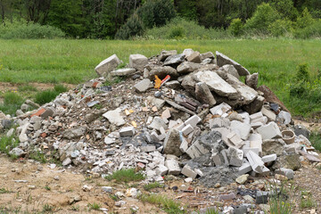 Pile of rubble in construction site