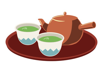 お茶　急須　おぼん　線無し