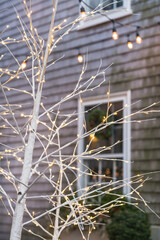 USA, Massachusetts, Nantucket Island. Nantucket Town, Christmas decorations