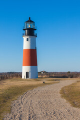 Fototapeta na wymiar USA, Massachusetts, Nantucket Island. Sankaty, Sankaty Head Lighthouse.