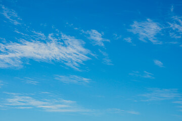 Naklejka na ściany i meble Beautiful blue sky with cirrus clouds