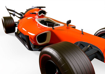 Fototapeta premium race car in white background front side view