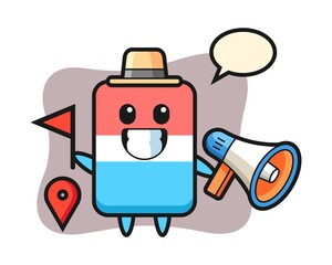 Character cartoon of eraser as a tour guide