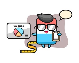 Illustration of eraser mascot as a dietitian