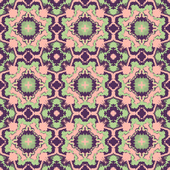 Abstract kaleidoscope background. Colorful seamless patterns. Geometric design elements. Repeat Tie Dye. Ethnic Persian Motif. Rainbow wallpaper, fabric, furniture print. Psychedelic style.