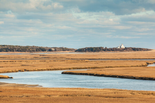 USA, Massachusetts, Cape Cod, Eastham. Fort Hill, Nauset Marsh.