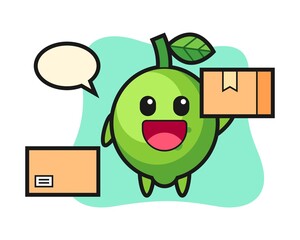 Mascot illustration of lime as a courier