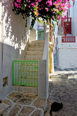 Old traditional house at Mykonos island in Greece