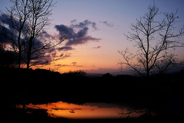 Fototapeta na wymiar Sunset in the lake!