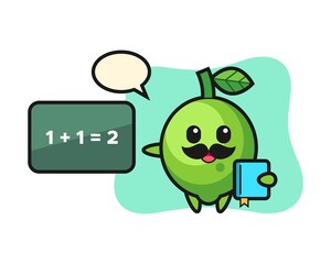 Illustration of lime character as a teacher