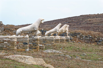 The lions of Delos (fakes) - Delos island - Greece