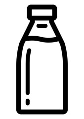 ngi1142 NewGraphicIcon ngi - Milchflasche / Milch Flasche Symbol . english - simple milk bottle icon . bottle of fresh milk sign . DIN A4 xxl g10352