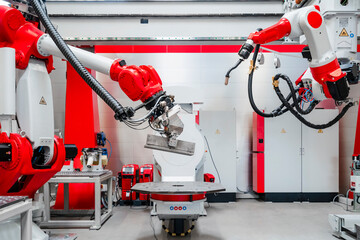 Industrial welding equipment in factory