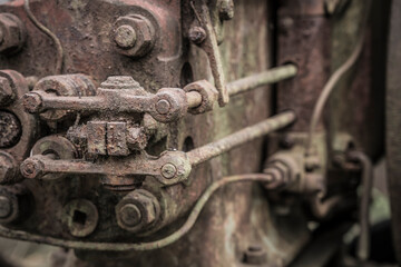 Fototapeta na wymiar detail of a historic diesel engine