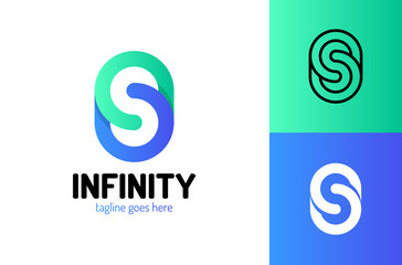 Infinity Letter S Logo Design Template. Vector logo design for business. S letter sign - obrazy, fototapety, plakaty