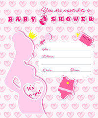 Baby shower girl invitation. 