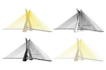 Cable Stayed Bridge São Paulo, Brazil, Perspective view