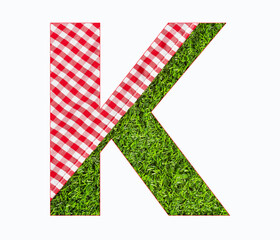 K, Letter of the alphabet - Picnic tablecloth on the grass