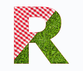 Alphabet Letter R - Picnic Tablecloth on Lawn