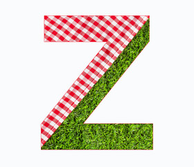 Alphabet Letter Z - Picnic Tablecloth on Lawn