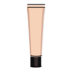 Silhouette of a bottle of foundation. Makeup accessory. Vector illustration.