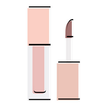 Lip gloss silhouette. Makeup accessory. Vector illustration.