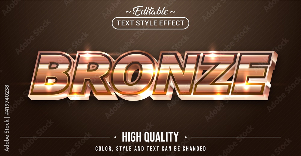 Poster editable text style effect - bronze text style theme.