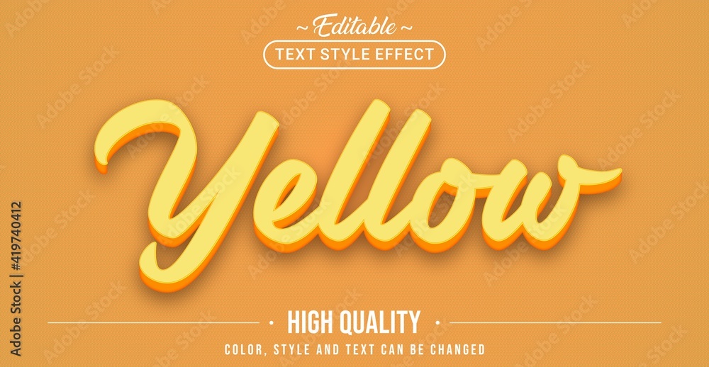 Aufkleber Editable text style effect - Yellow text style theme.