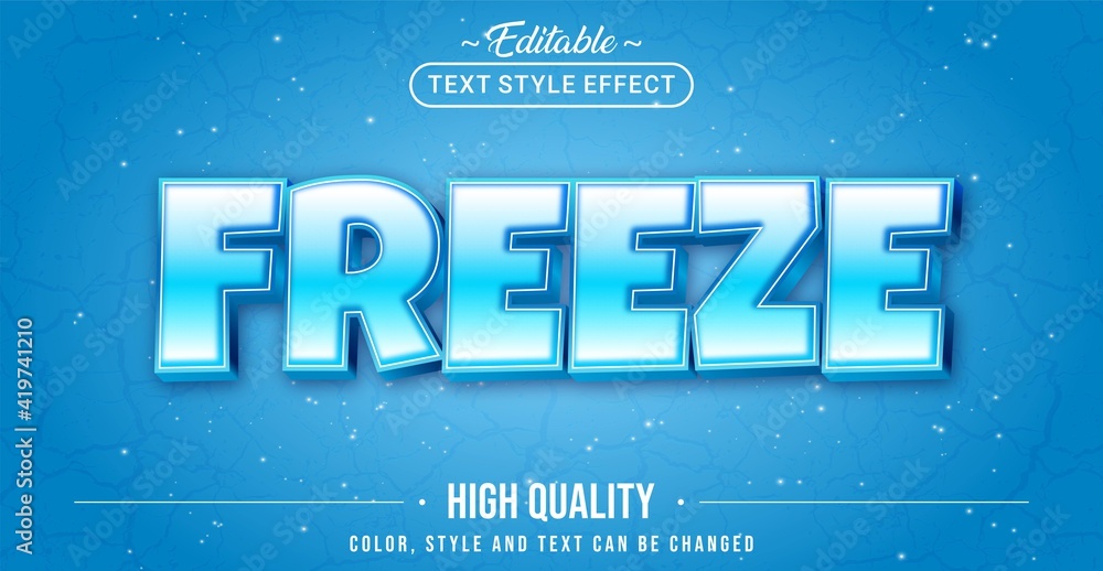 Poster Editable text style effect - Blue Freeze text style theme.