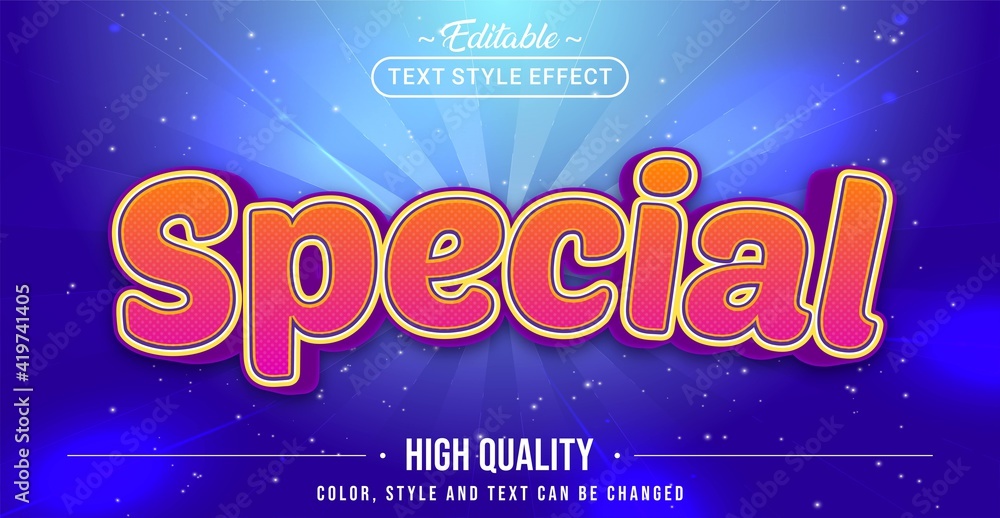 Poster Editable text style effect - Special text style theme.