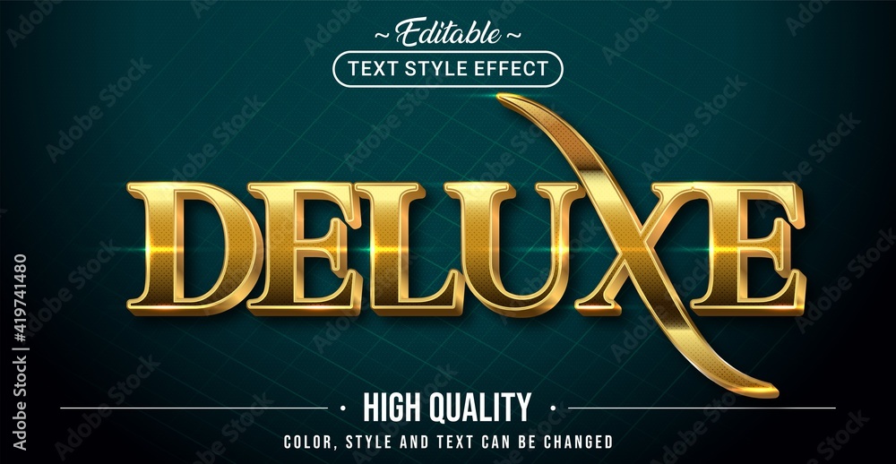 Poster editable text style effect - gold deluxe text style theme.