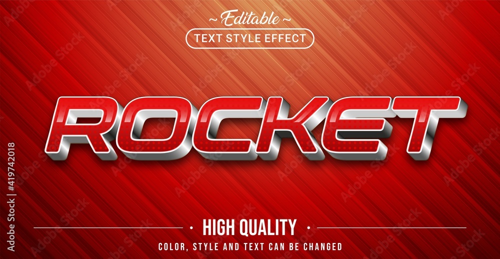 Aufkleber Editable text style effect - Red Rocket text style theme.