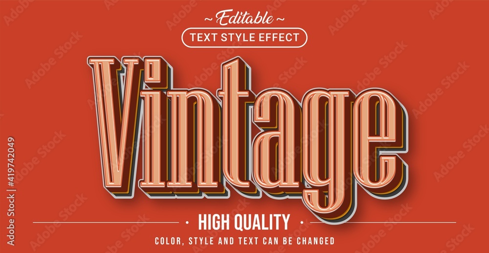 Poster editable text style effect - vintage text style theme.