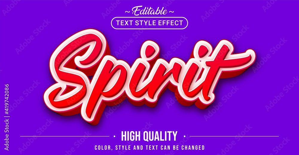 Poster editable text style effect - red spirit text style theme.