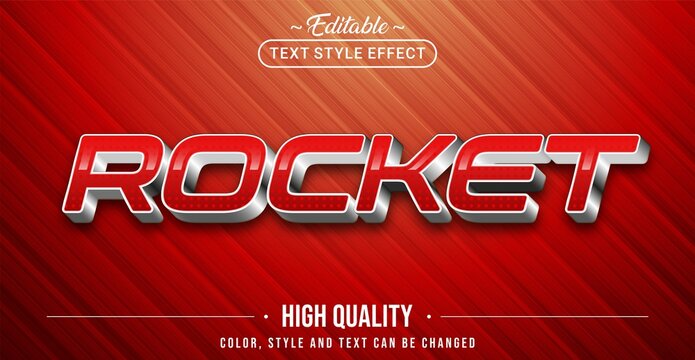 Editable text style effect - Red Rocket text style theme.