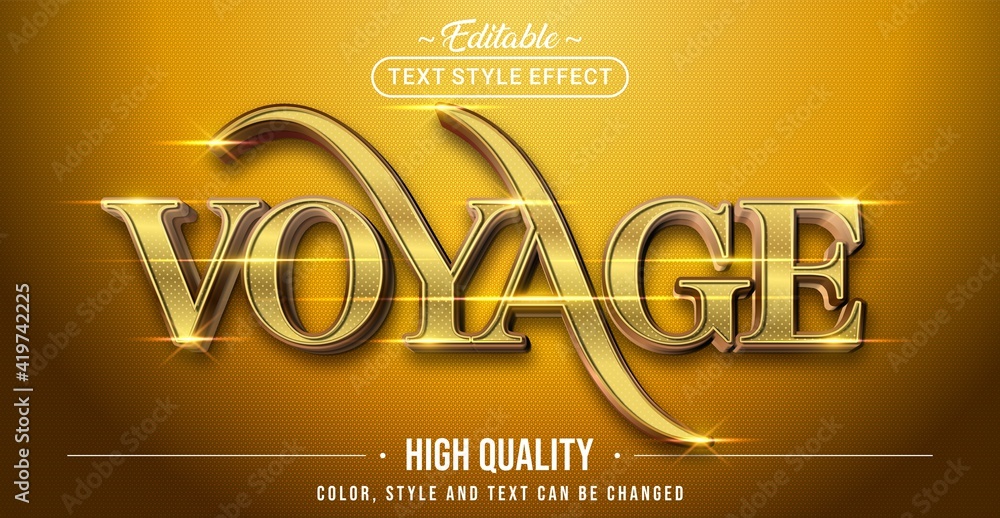 Poster Editable text style effect - Voyage text style theme.