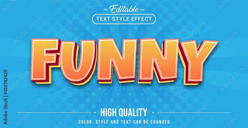Poster editable text style effect - funny cartoon text style theme.
