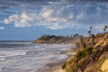 Looking north at Swamis Point in Encinitas.