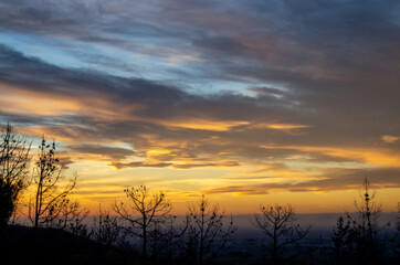 Fototapeta premium Sunset view from a hill in Christchurch
