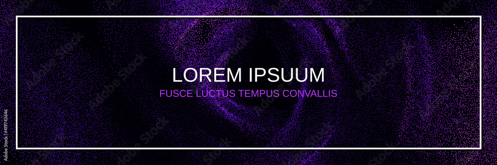 Poster abstract dotted vector banner template. futuristic style background with white frame