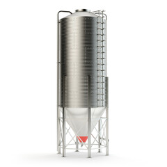 Steel grain silo isolated on white, 3d illustration © Studio Harmony