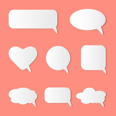 Set of blank speech bubbles with shadows