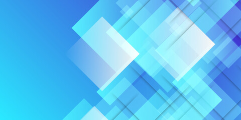 Obraz premium Blue background with abstract box rectangle geometric shapes modern element for banner, presentation design and flyer 