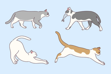 Collection of cute cat characters.