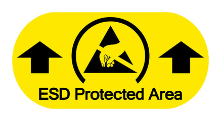 ESD Protective Area Symbol Sign, Vector Illustration, Isolated On White Background Label .EPS10